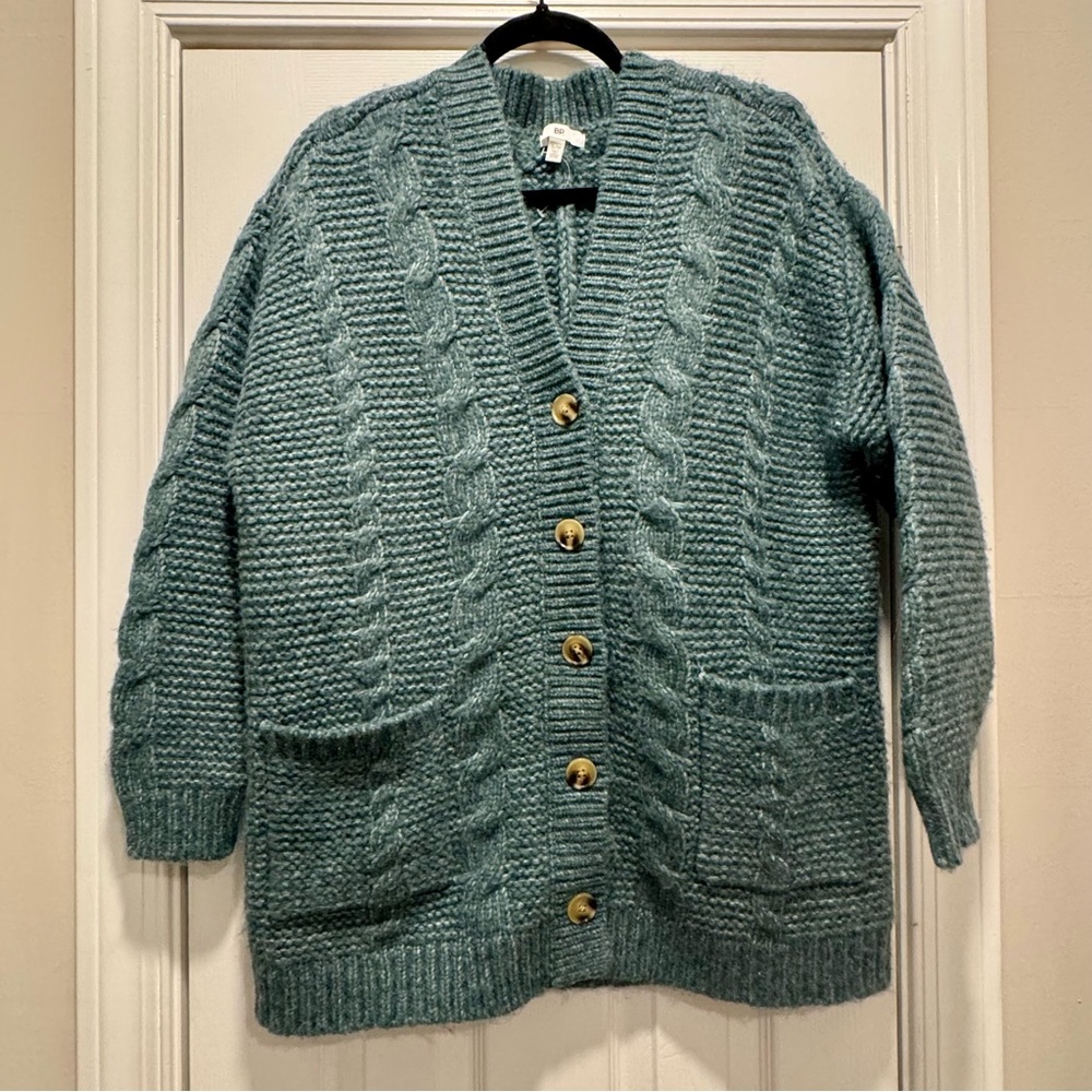 BP Size S/M Cozy Teal Cable Knit Cardigan Oversized